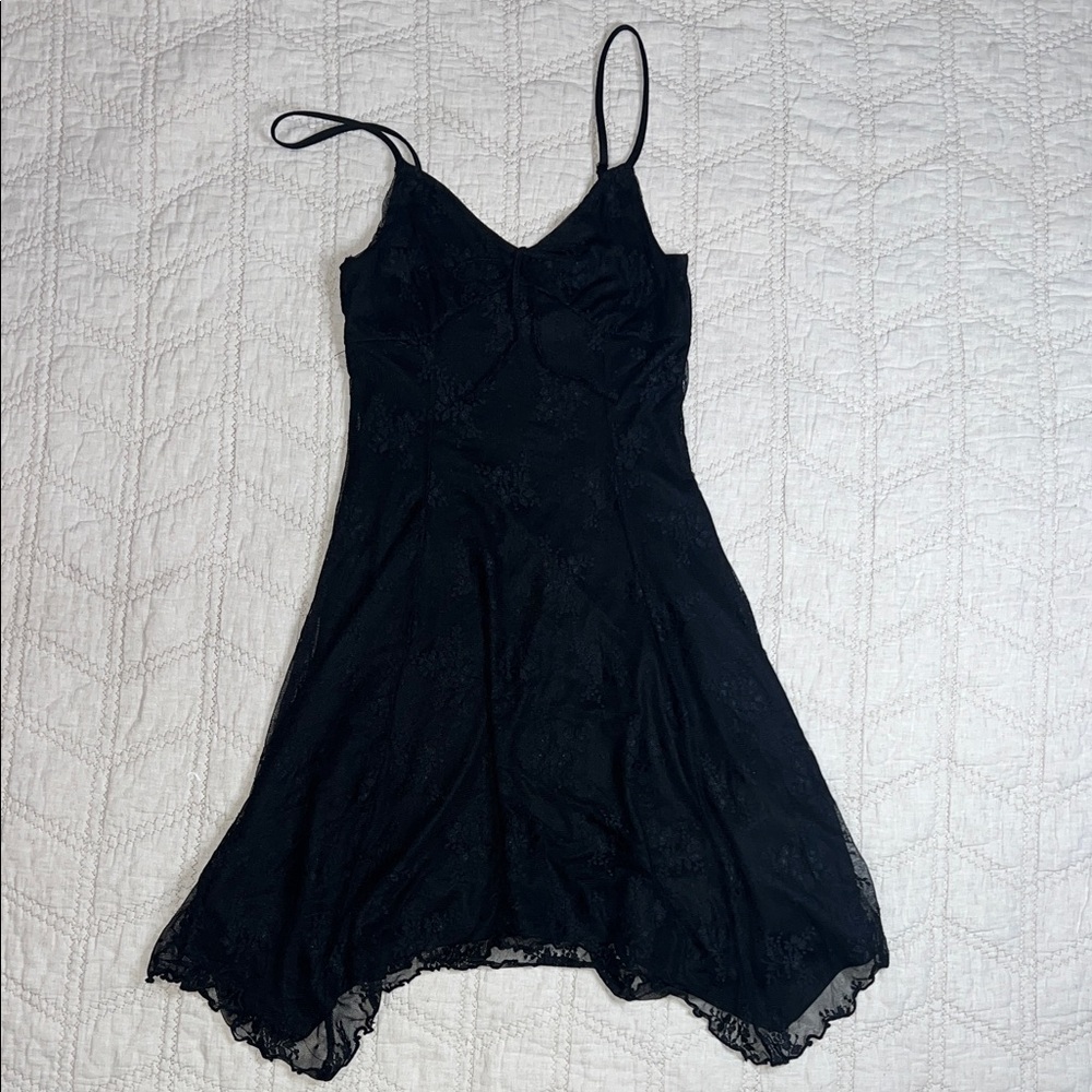 Lace Black Spaghetti Strap Dress